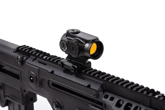 Primary Arms GLx MD21s red dot sight mounted on a rifle